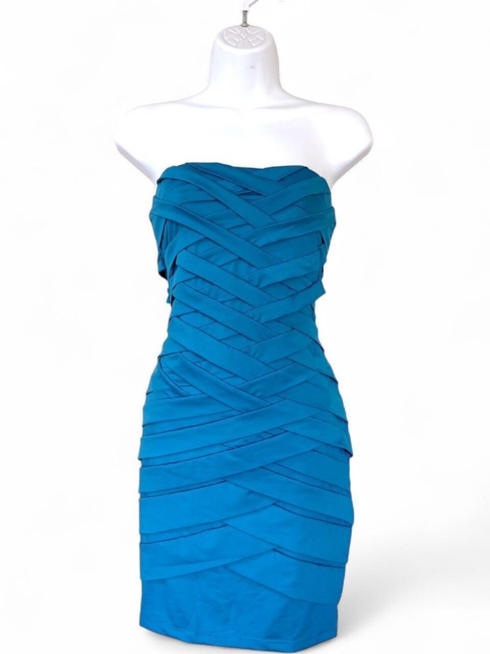 Venus Strapless Blue Mini Dress M